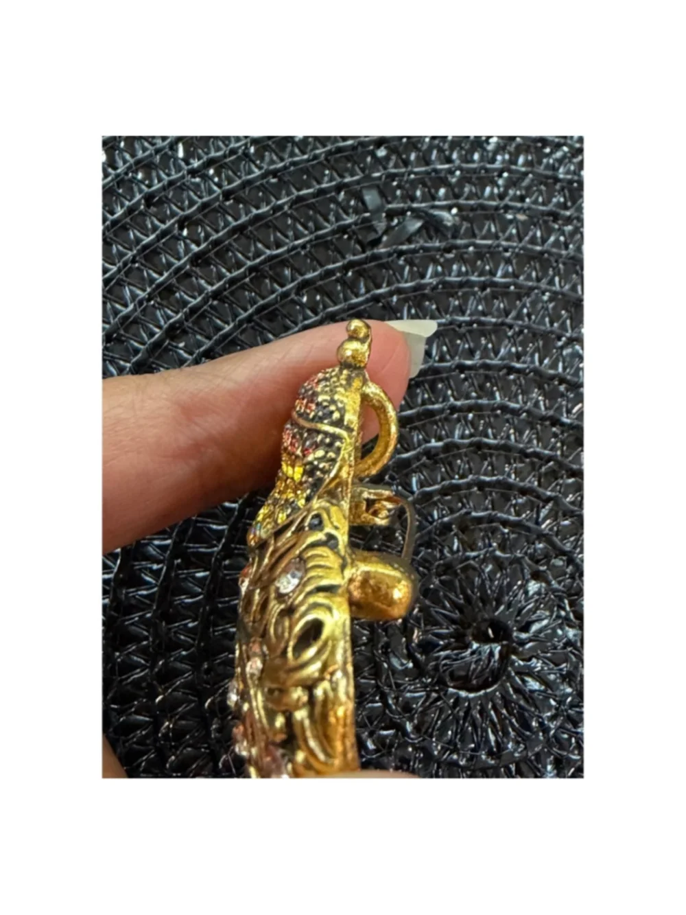 Gold and Multi-color Teapot Brooch, One Size